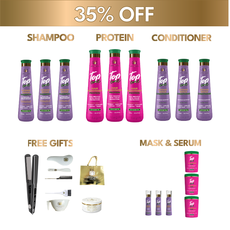 3x Complete Hair Straightening Bundle (35% Off): Protein, Shampoo, Conditioner, Mask & Serum